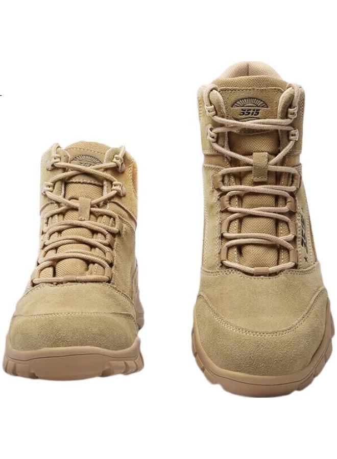 Strongman Men'S Boots 3515 Outdoor Sports Suede Leather Hiking Training Boots Desert Short Boots Sand Color Size 46 - Image 1