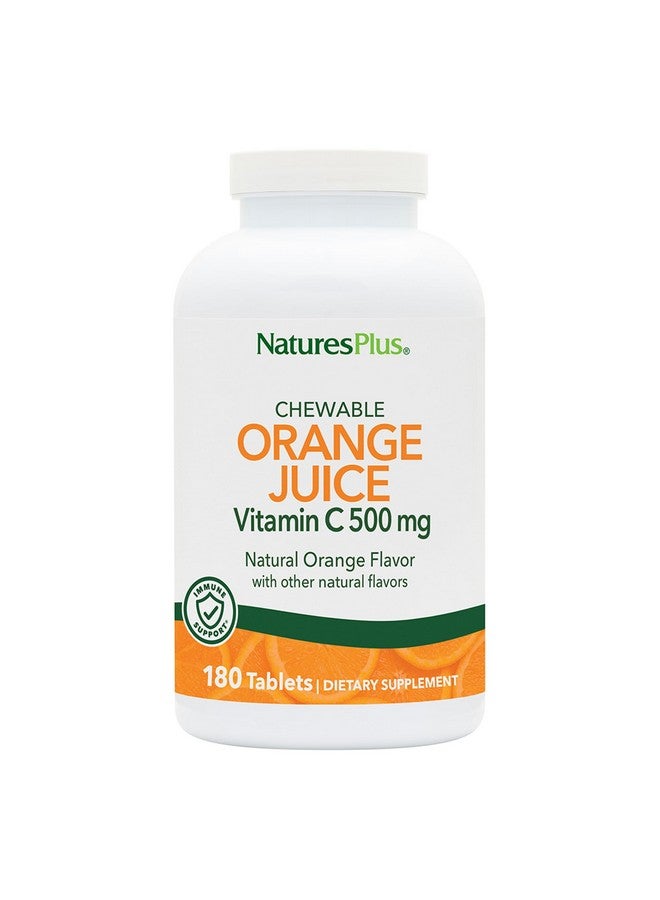 Natures Plus NaturesPlus Orange Juice Vitamin C 500 mg - 180 Chewable Tablets, Pack of 2 - Promotes Optimal Immune Health - Gentle on Your Stomach - Vegan, Gluten Free - 360 Total Servings - Image 1