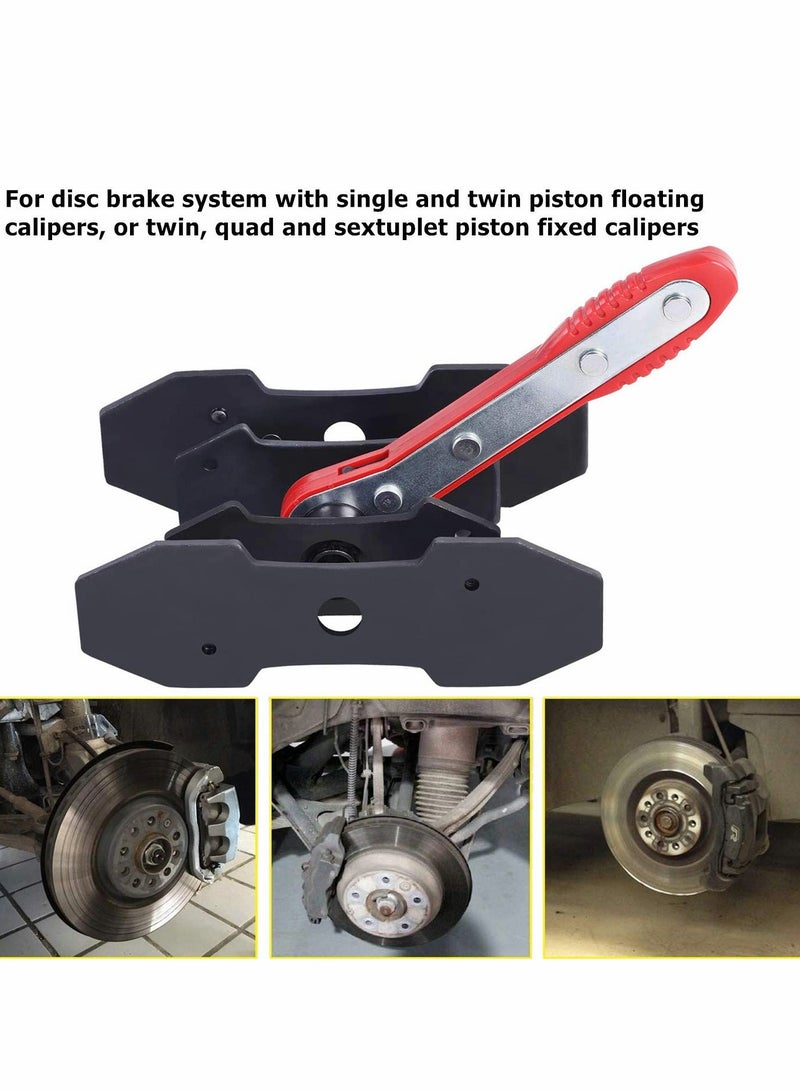 SOLARAE Brake Caliper Press Tool, 360 Degree Swing Ratchet Expander Wrench Car Wheel Piston Spreader with Extra 2PCS Large Plates for Single Twin Quad Sextuplet Disc - Image 5
