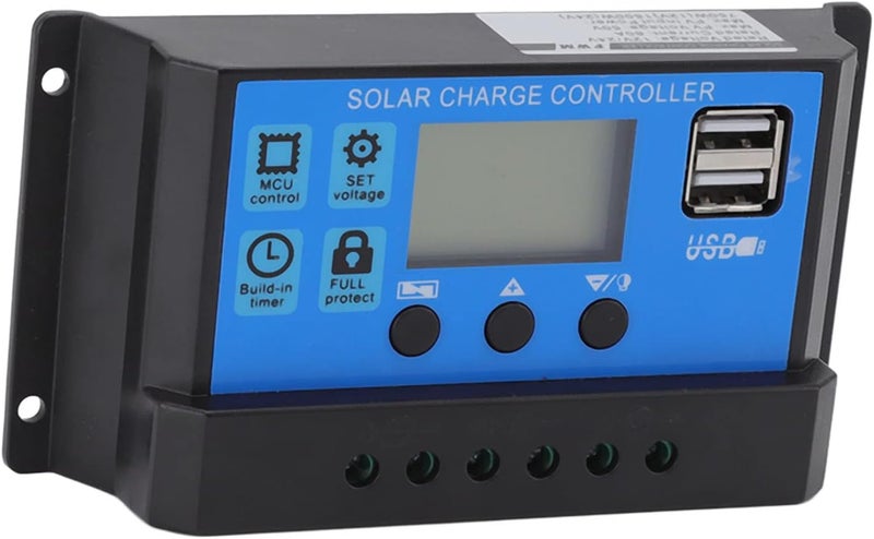 بناء مرن عصري وحدة تحكم شمسية aqxreight 12V 24V مع منفذ USB للوحة الشمسية للصناعة 10A وحدة تحكم شمسية لا تتلف وحدة التحكم (60A) توفير المخزون طوال العام سريع التجميع والتركيب هيكل يسمح بمرور الهواء - Image 1