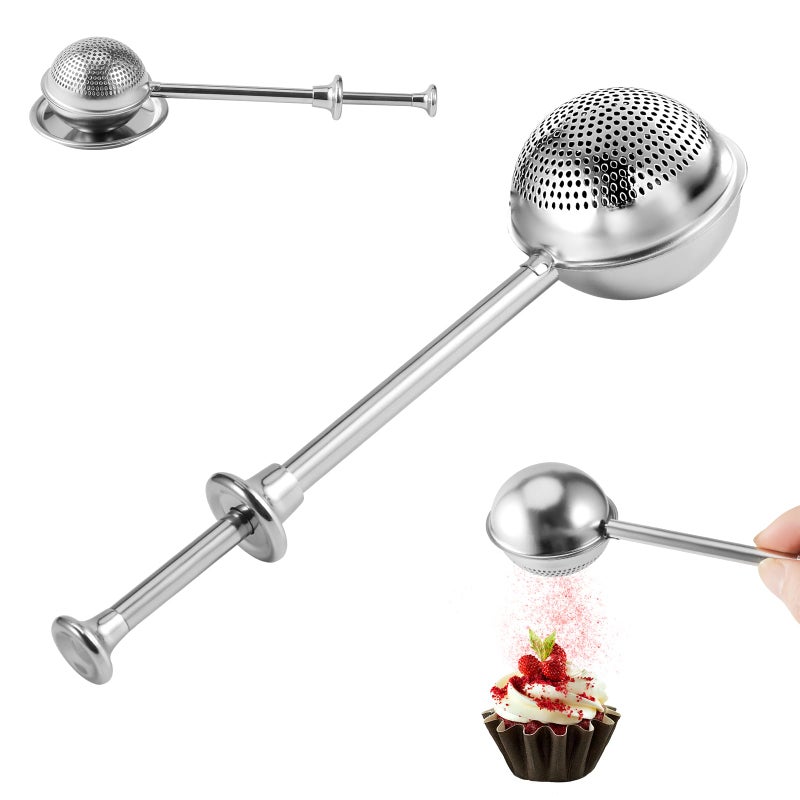 Vriysei Flour Duster for Baking, 1 PCS Flour Sifter for Baking Powdered Sugar Shaker Duster, 304 Stainless Steel Dusting Wand Sprinkler and Toolsï¼ŒSpices and Tea Strainers (1) - Image 1