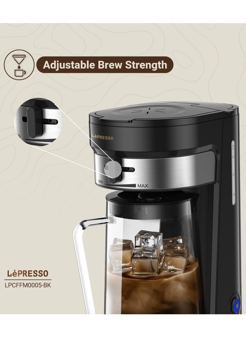 LePRESSO Cold Brew Machine Ice Coffee & Tea Maker 2.5L Pitcher Capacity 750W Coffee Machine/ 900ml Water Tank Capacity / Auto Shut- Off One-Tap Brewing / Cold & Hot Drinks, Adjustable Brew Strength - Black  - Image 4