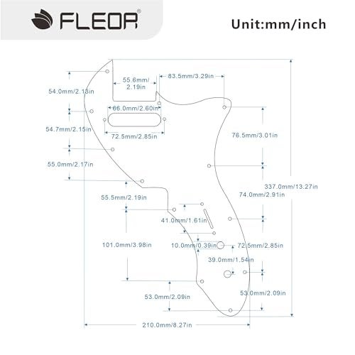 FLEOR 3ply Black TL Pickguard Guitar Pick Guard Plate with Screws Fit 69 TL Thinline Re-issue Guitar Part - Image 2