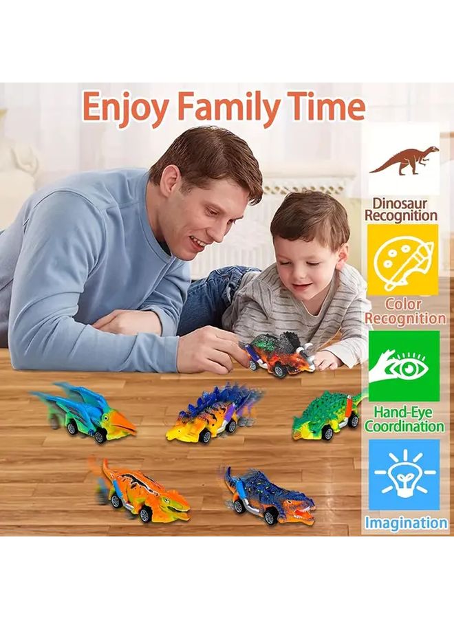 Ankylosaur Dinosaur Pull Back Cars Toy Set For Boys Girls 3 Years Birthday Easter Gifts - Image 5