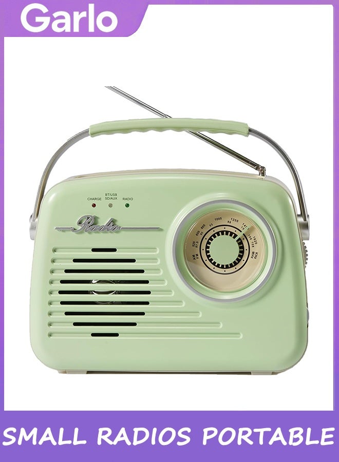 Garlo Small Radios Portable AM FM, Vintage Transistor Radio with Bluetooth, Battery Operated or Plug in Wall Retro Radio for Home/Outdoor, Strong Reception, Large Dial Easy to Use, Christmas Seniors Gifts - Image 1