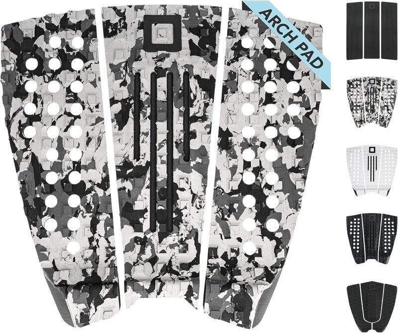 Surf Squared 3-Piece Traction Pad - Arch, Flat, or Front - Maximum Grip, Super Strong 3M Adhesive - Fits All Surfboards: Shortboard, Fish, Longboard, SUP, Skimboard - Stomp or Deck Pad - Image 1