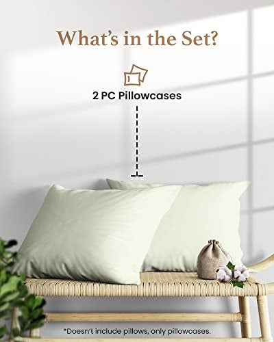 Good Sleep Bedding 1000 TC Sage Standard Pillowcases Set of 2 100 Egyptian Cotton Pillow Cases with Long Staple Cotton Sateen Weave Silky Soft Hotel Like Bed Pillow Covers for Comfy Sleeping Snug Fit - Image 3