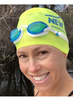 New wave Swim Goggles With Protective Storage Case Anti Fog Lenses Four Nose Bridges For Triathlon & Open Water Swimming (Blue Ice = Clear Blue Lens In White Frame)  - Image 4