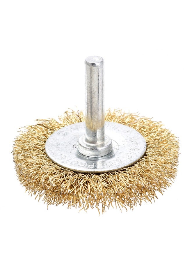 LAWAZIM Flat Wheel Wire Brush -2inch- Heavy-Duty Brass Wire Brush Attachment with Crimped Bristles for Power Tools Ideal for Rust Removal, Metal Cleaning, and Surface Preparation with Maximum 4500 RPM  - Image 1