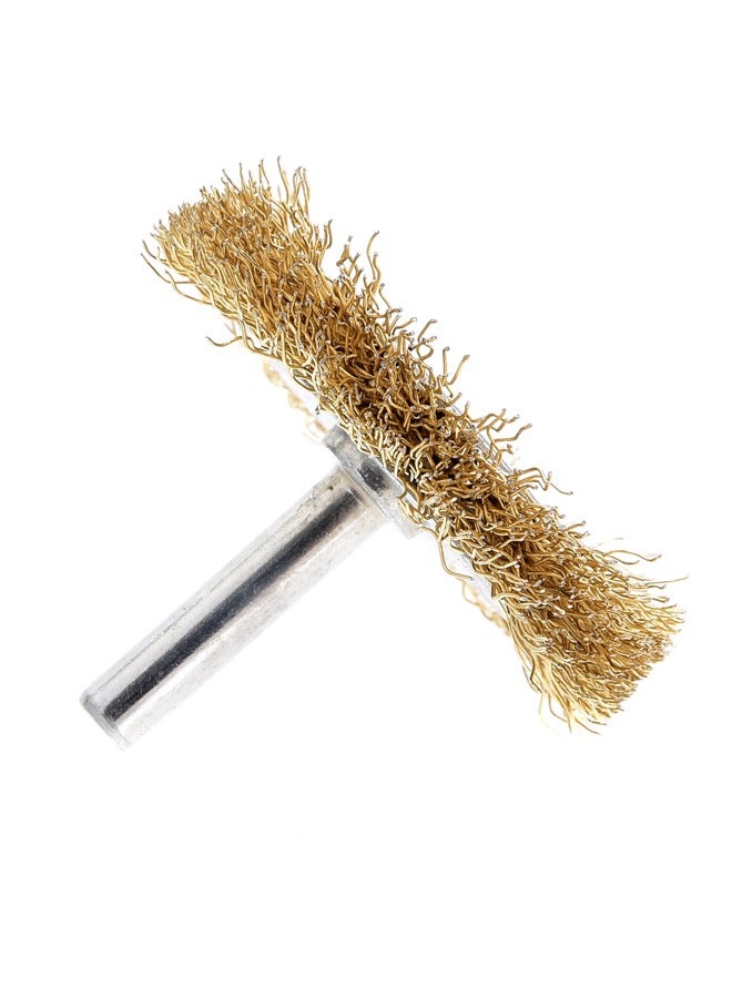 LAWAZIM Flat Wheel Wire Brush -2inch- Heavy-Duty Brass Wire Brush Attachment with Crimped Bristles for Power Tools Ideal for Rust Removal, Metal Cleaning, and Surface Preparation with Maximum 4500 RPM  - Image 3