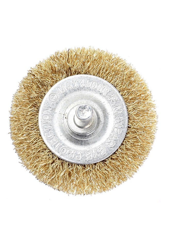 LAWAZIM Flat Wheel Wire Brush -2inch- Heavy-Duty Brass Wire Brush Attachment with Crimped Bristles for Power Tools Ideal for Rust Removal, Metal Cleaning, and Surface Preparation with Maximum 4500 RPM  - Image 2
