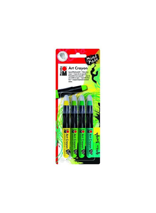 Green Jungle Mixed Media Art Crayon Set