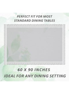 Kuber Industries Kuber Industries Dining Table Cover 6 Seater|Table Cloth for 6 Seater Dining Table|Table Sheet For dining, Party, Events|Waterproof Table Protector|Indoor And Outdoor Use (Silver Lace)  - Image 3
