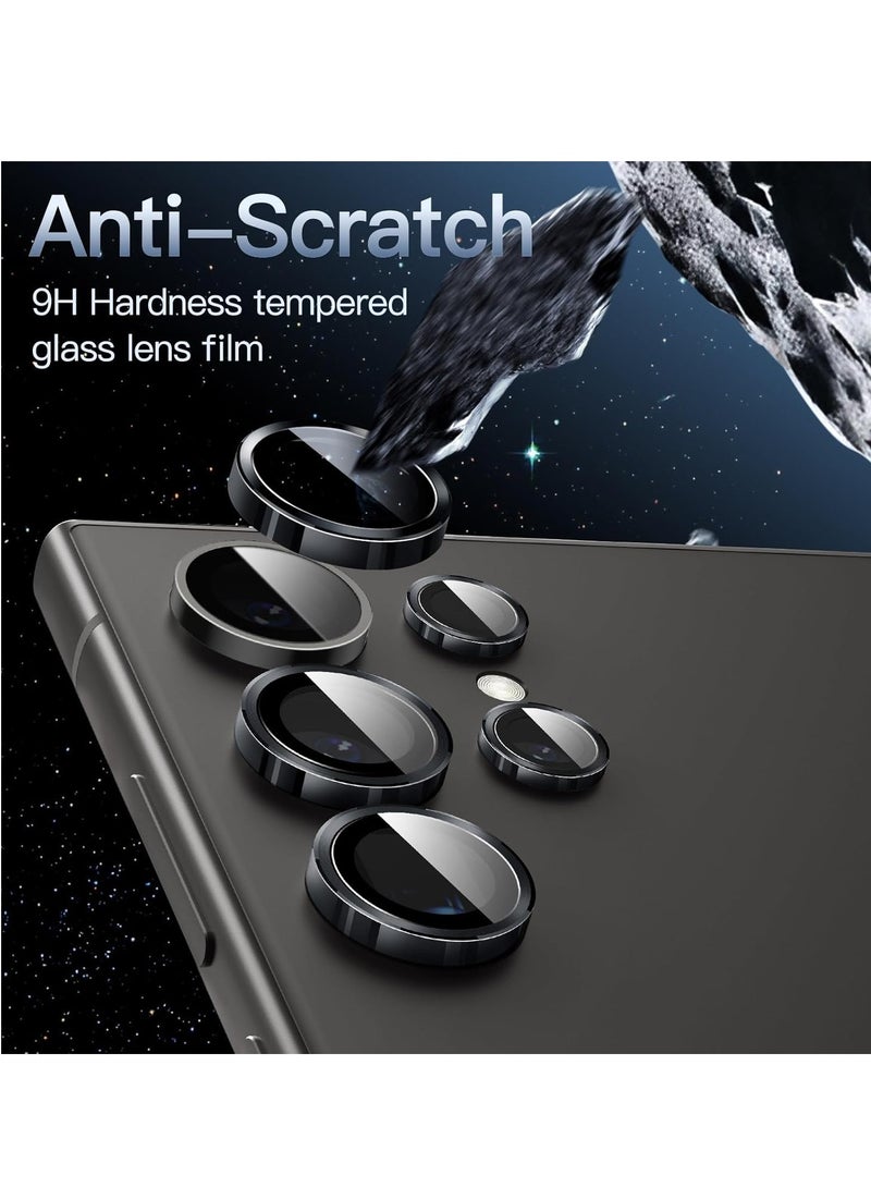 MIGOFAST Camera Lens Protector for Samsung Galaxy S24 Ultra  9H Tempered Glass Metal Individual Ring Cover  Easy Installation Tray  HD Clear  1 Set Titanium Black - Image 4