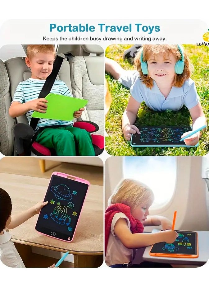 Generic - 2-Pack LCD Writing Tablet Kids 8.5 Inch Colorful Screen Doodle Pad Erasable Drawing Tablet Pink and Light Blue - Image 1