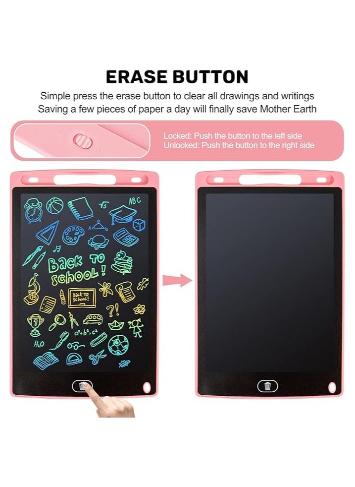 Generic - 2-Pack LCD Writing Tablet Kids 8.5 Inch Colorful Screen Doodle Pad Erasable Drawing Tablet Pink and Light Blue - Image 1
