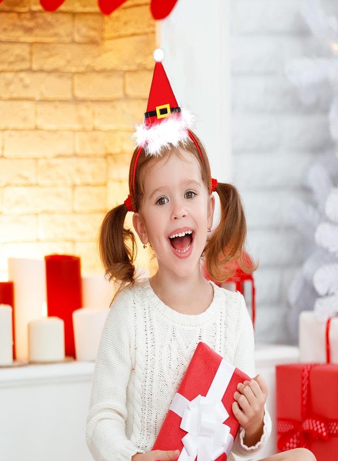 Totelux Christmas Hat Headband Red Hair Band Cute Santa Hat Hair Hoop Hair Accessories for Women Headdress Christmas Costume Headwear - Image 3