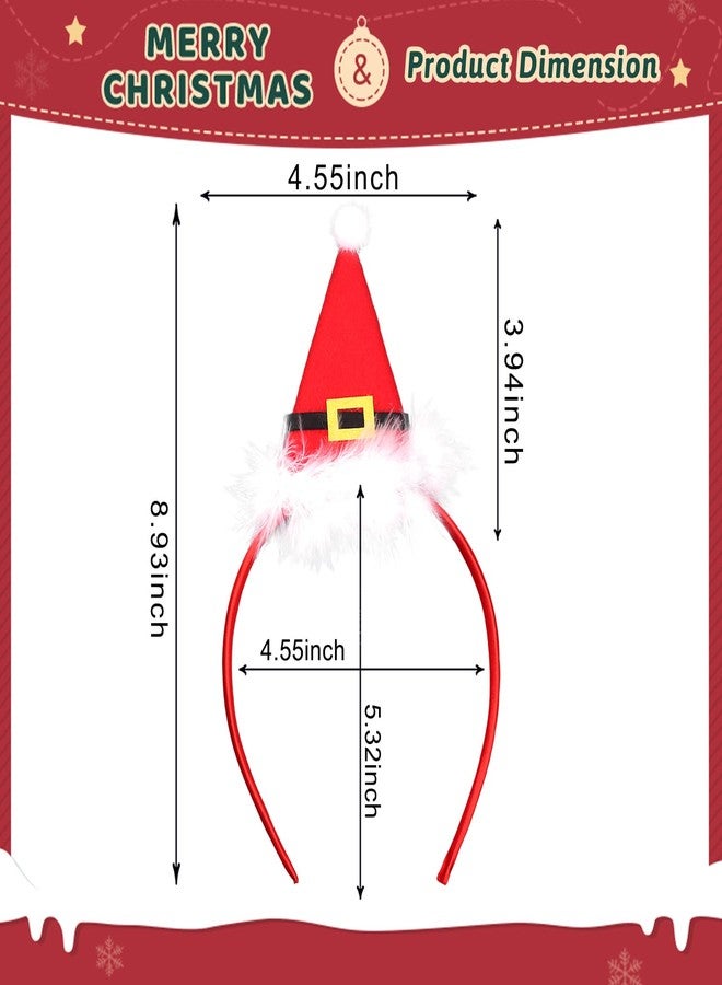 Totelux Christmas Hat Headband Red Hair Band Cute Santa Hat Hair Hoop Hair Accessories for Women Headdress Christmas Costume Headwear - Image 4