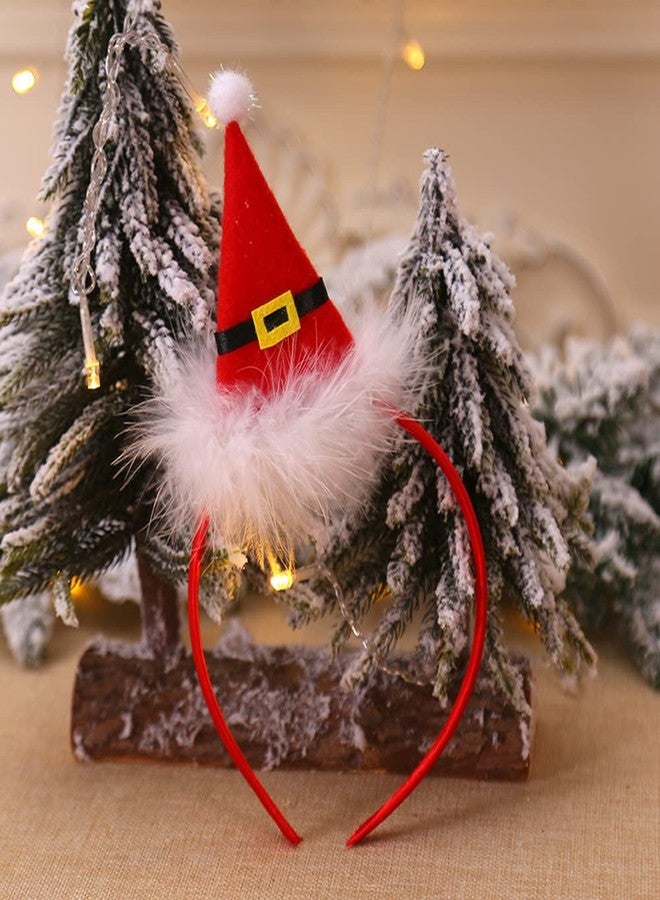 Totelux Christmas Hat Headband Red Hair Band Cute Santa Hat Hair Hoop Hair Accessories for Women Headdress Christmas Costume Headwear - Image 2