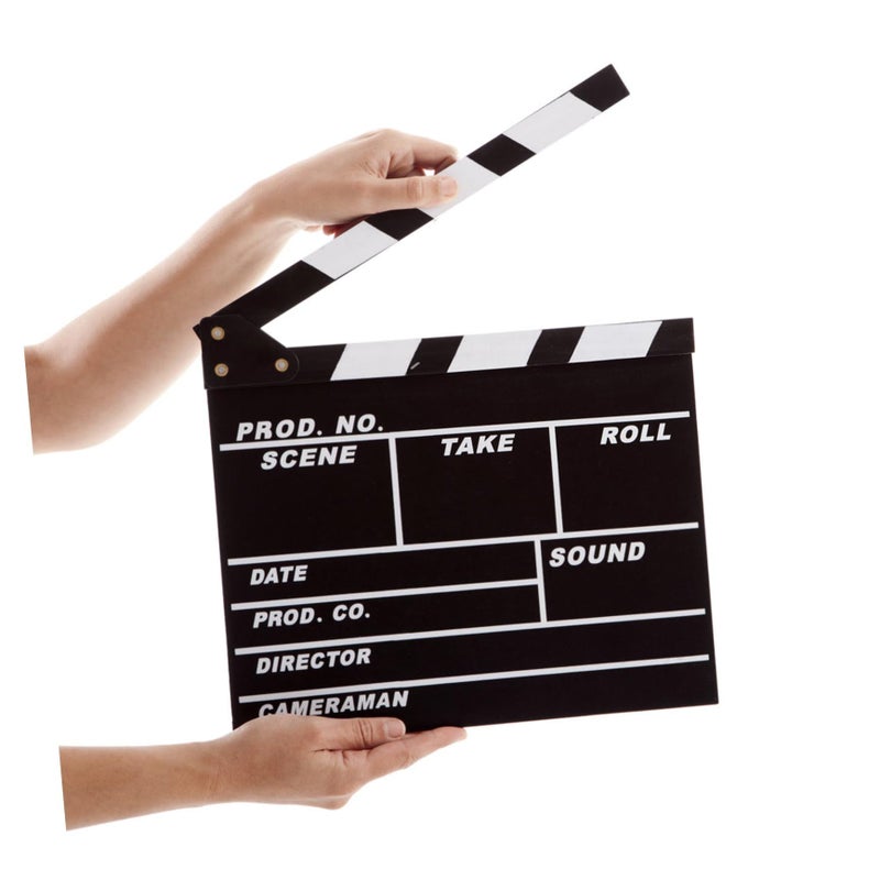 PRETYZOOM 4pcs Wooden Clapper Board Black for Movie Photography Home Decor - Image 4