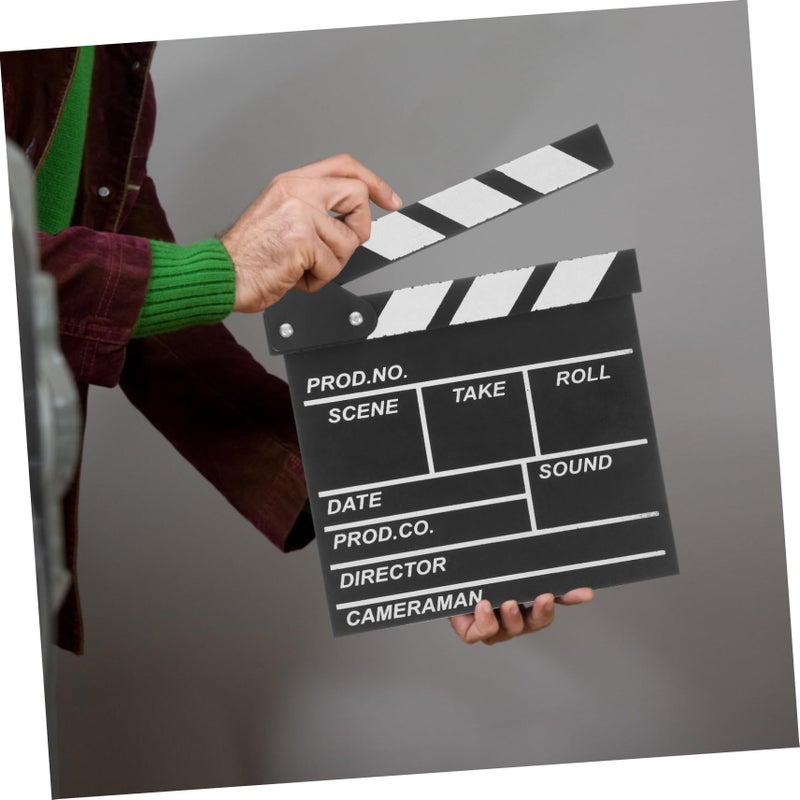 PRETYZOOM 4pcs Wooden Clapper Board Black for Movie Photography Home Decor - Image 5