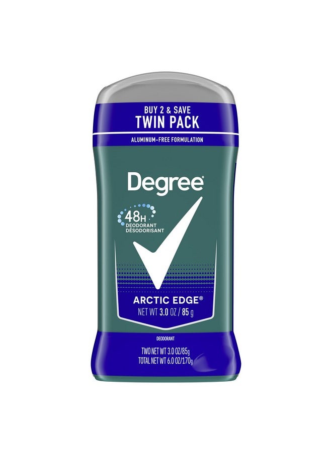 Degree Men - Degree Men Original Deodorant 48-Hour Odor Protection Arctic Edge Deodorant For Men 3 oz, Twin Pack - Image 1