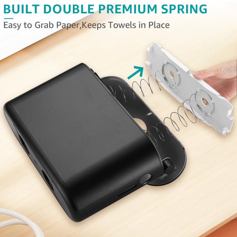 DUTYWORKS Multifold Paper Towel Dispenser Countertop, Commercial Hand Towel Dispenser for Bathroom Kitchen Home, Trifold/C Fold/Z Fold Napkin Dispenser, Abs Plastic - Non-Slip, Black - Image 5