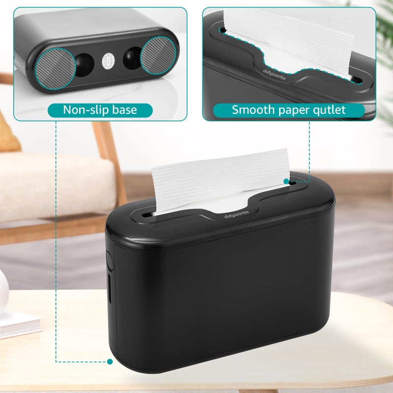 DUTYWORKS Multifold Paper Towel Dispenser Countertop, Commercial Hand Towel Dispenser for Bathroom Kitchen Home, Trifold/C Fold/Z Fold Napkin Dispenser, Abs Plastic - Non-Slip, Black - Image 3