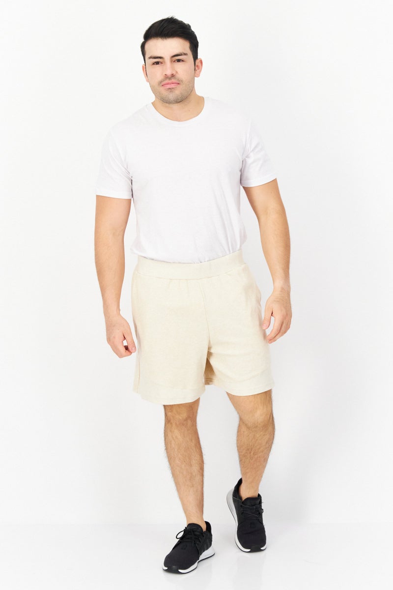 Adidas Men Sportswear Fit Brand Logo Training Shorts, Beige - Image 2