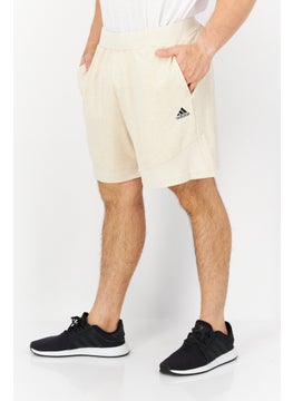Adidas Men Sportswear Fit Brand Logo Training Short, Beige  - Image 3