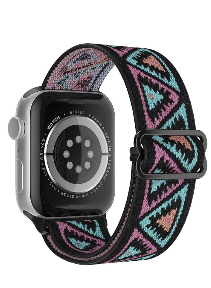 أشرطة مطاطية بحلقة منفردة من النايلون لساعة Apple مقاس 41 مم 40 مم 38 مم، حزام معصم مرن لسلسلة iwatch Ultra/Ultra 2 9 8 7 6 5 4 3 2 1 SE 2 SE - Image 1