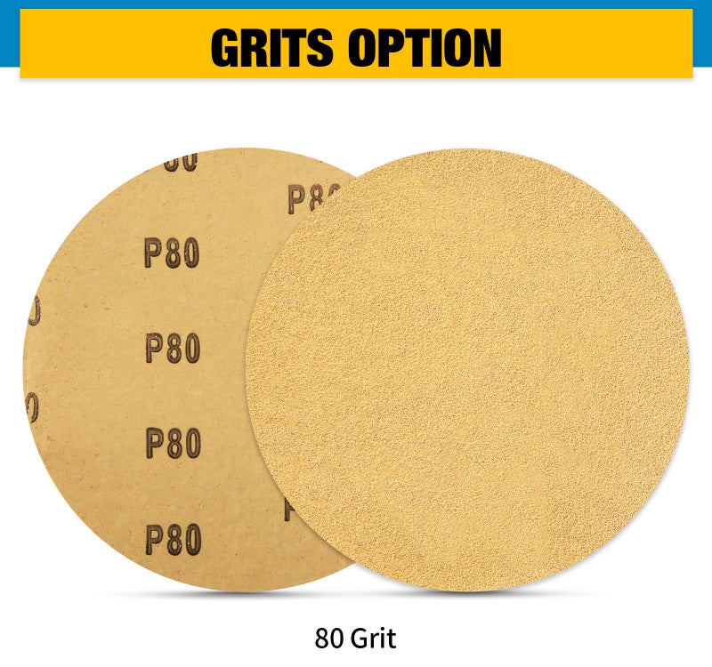 S SATC 100 PCS PSA Sanding Discs 6 Inch Adhesive Backed Sandpaper 80 Grit Sander Attachment for Drill Self Stick Aluminum Oxide Round Automotive Sandpaper with Sticky Back - Image 5