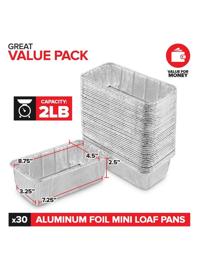 Stock Your Home Aluminum Pans Bread Loaf Pans (30 Pack) 8x4 Aluminum Loaf Pan - 2 Lb Bread Tins, Standard Size, Compatible with Roadpro 12 Volt Portable Stove - Perfect for Baking Cakes, Bread, Meatloaf, Lasagna - Image 2