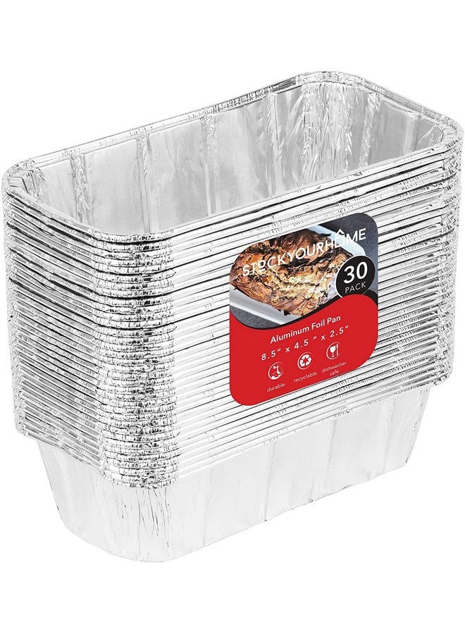 Stock Your Home Aluminum Pans Bread Loaf Pans (30 Pack) 8x4 Aluminum Loaf Pan - 2 Lb Bread Tins, Standard Size, Compatible with Roadpro 12 Volt Portable Stove - Perfect for Baking Cakes, Bread, Meatloaf, Lasagna - Image 1