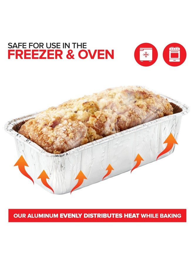 Stock Your Home Aluminum Pans Bread Loaf Pans (30 Pack) 8x4 Aluminum Loaf Pan - 2 Lb Bread Tins, Standard Size, Compatible with Roadpro 12 Volt Portable Stove - Perfect for Baking Cakes, Bread, Meatloaf, Lasagna - Image 3