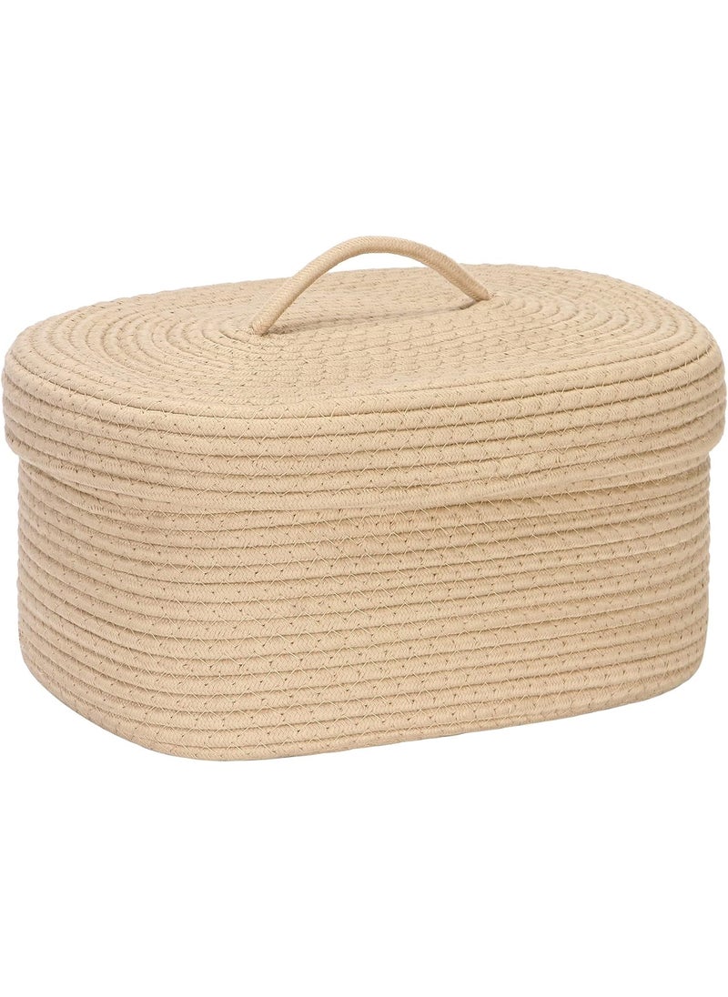 Generic - JMK Textile Boho Home Decor Small Box Rope Storage Book Shelf Jute Planter Basket Toy Gift Hamper Baby Tray Bucket Organizer for Living Room Kitchen washroom pack of 1pcs Brown - Image 1