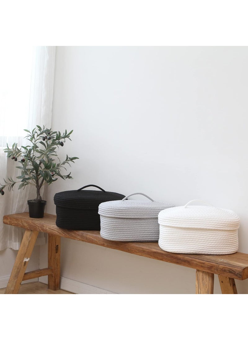 Generic - JMK Textile Boho Home Decor Small Box Rope Storage Book Shelf Jute Planter Basket Toy Gift Hamper Baby Tray Bucket Organizer for Living Room Kitchen washroom pack of 1pcs Brown - Image 1