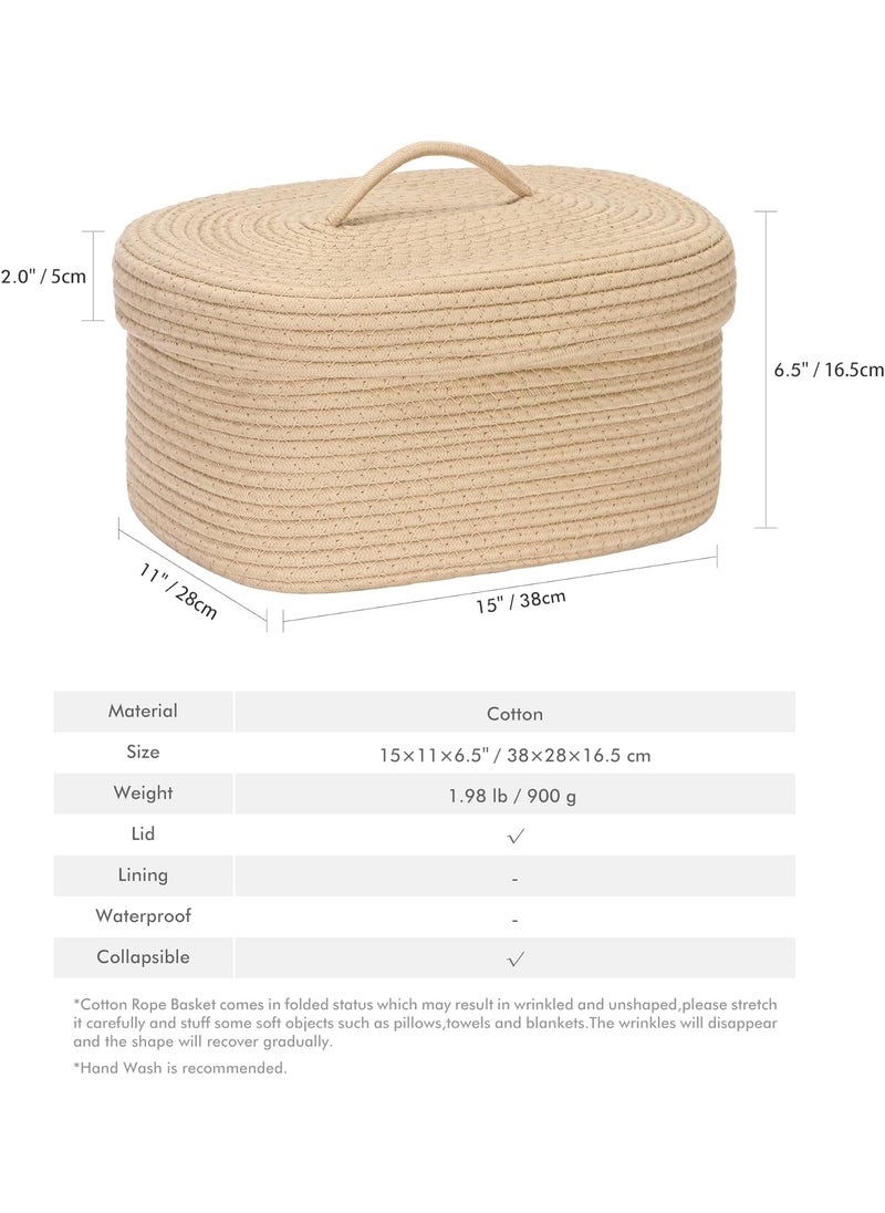 Generic - JMK Textile Boho Home Decor Small Box Rope Storage Book Shelf Jute Planter Basket Toy Gift Hamper Baby Tray Bucket Organizer for Living Room Kitchen washroom pack of 1pcs Brown - Image 1