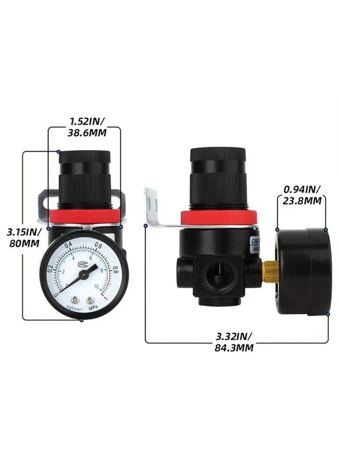 AR2000 Mini Pressure Regulator Kit For Air Compressor Systems With Precision Gauge - Image 4