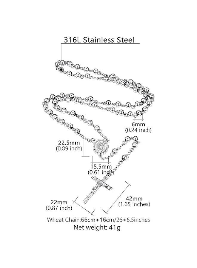 Arabest Supcare Rosary for Men Women Catholic Necklace Rosary Beads,Customized (with Gift Packing) - Image 5