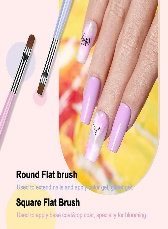 RARJSM Nail Art Brushes Set 6 Pcs Nail Art Design Pen Painting Tools with Pen Holder Double Ended Dotting French Tip Thin Liner Detail Brush Builder Nail Gel Brush Salon Home Diy Manicure Accessories - Image 5