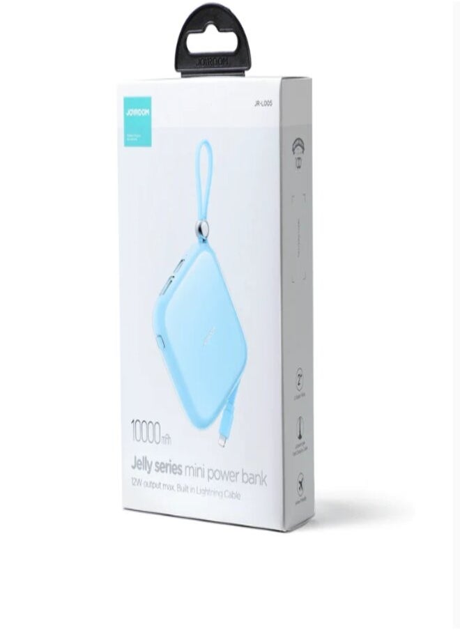 JR-L004 12W Jelly series Power bank bulit-in type c cable Purple