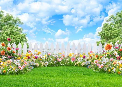 Alltten 7x5FT Spring Backdrop Spring Photo Backdrop Floral Backdrops for Photography Garden Flowers Photo Background Nature Scenery Banner F251 - Image 1
