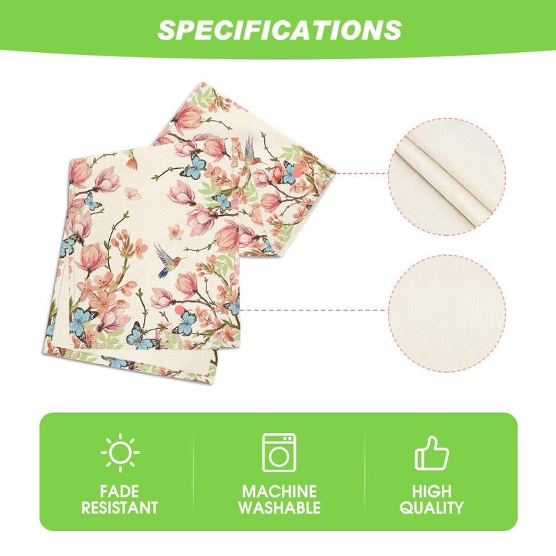 Artoid Mode Flowers Bird Butterfly Spring Table Runner, Seasonal Kitchen Dining Table Decoration for Home Party Decor 13x72 Inch - Image 5