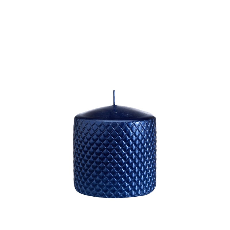 Rak Porcelain Artman Candles Cadiz Navy Blue, Small Cylinder Candle 9x9cm | Decorative Home & Christmas Candle | Elegant Tabletop Accent for Living Room, Bedroom, or Holiday Decor - Image 1