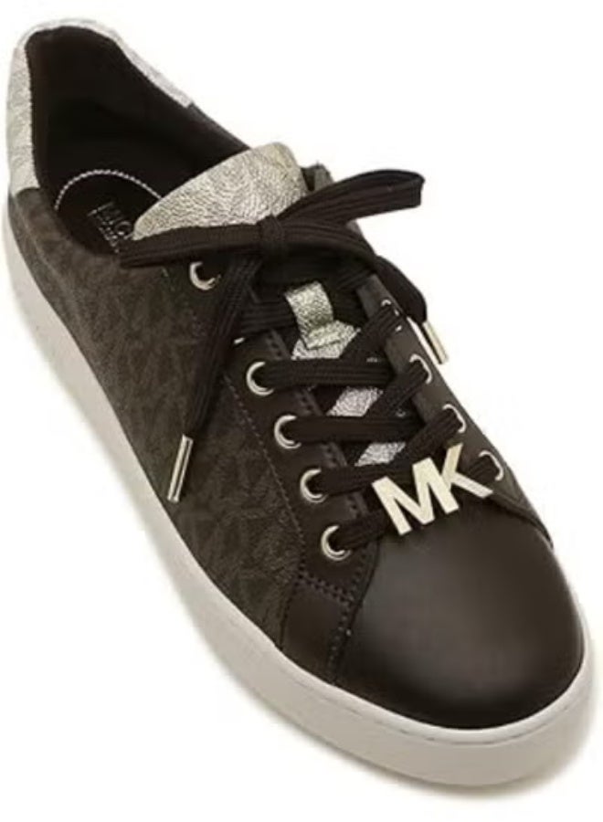 Michael Kors Women’s Sneakers – Poppy Brown, Color-Block Logo, Size 10 - Image 2