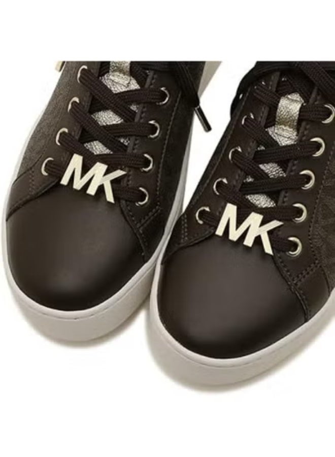 Michael Kors Women’s Sneakers – Poppy Brown, Color-Block Logo, Size 10 - Image 3