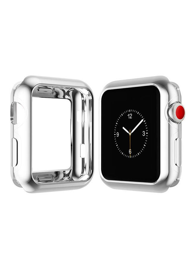 NIBEMINENT Protective Ultra-Slim Case Cover For Apple Watch Series 3 38mm Silver  - Image 1