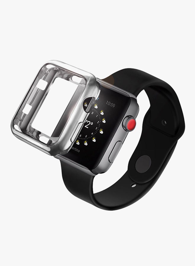NIBEMINENT Protective Ultra-Slim Case Cover For Apple Watch Series 3 38mm Silver  - Image 2