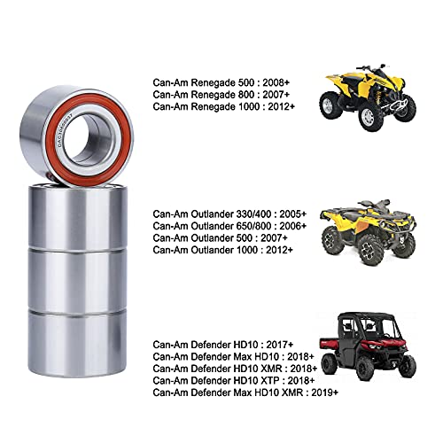 MINSTAR Heavy Duty Wheel Bearing Compatible with Can-Am Defender/Commander/Maverick/Outlander/Renegade Replaces # 293350040, 705400088, 293350118, Front Wheel Shaft Seal (2 Pcs) #293250246 - Image 3